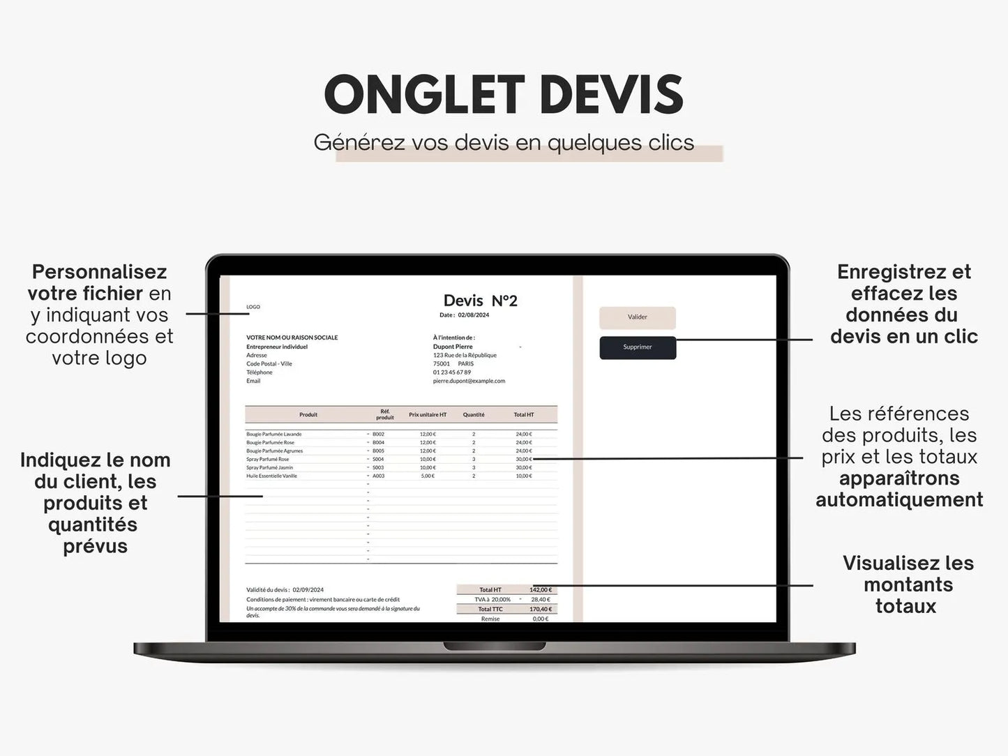Générez vos devis en quelques clics
