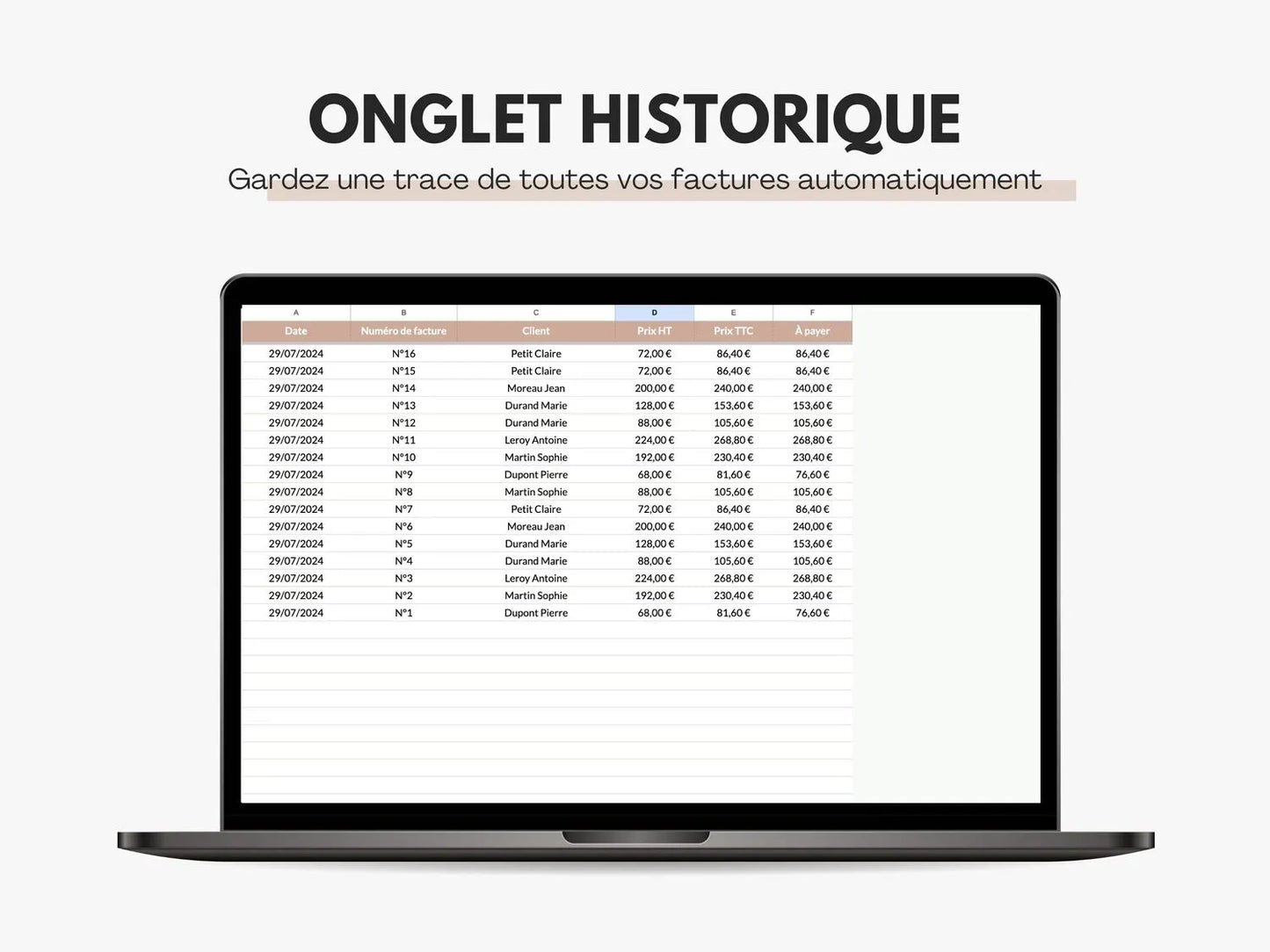 Gardez une trace de toutes vos factures