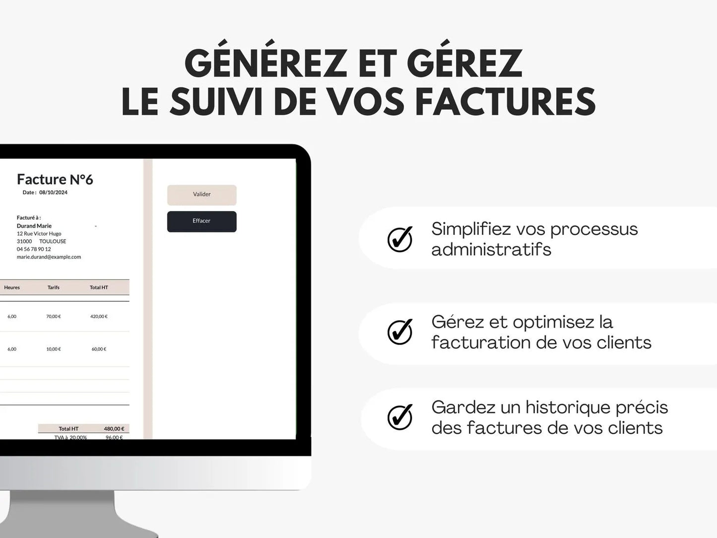 Création de factures sur Google sheets pour micro entreprise