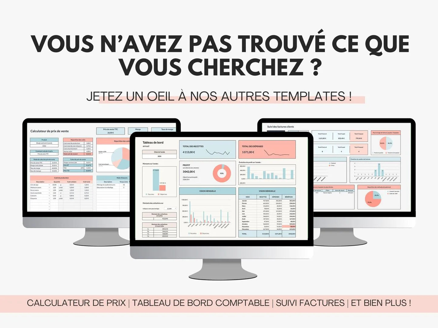 Les autres templates Google sheets de la boutique