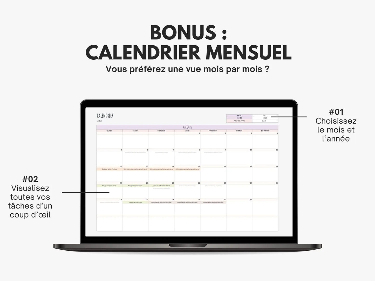 Tableau gestion de projet - diagramme de gantt