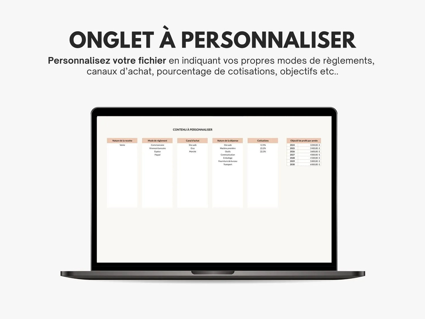 Personnalisez votre tableau de bord comptable Excel et Google sheets
