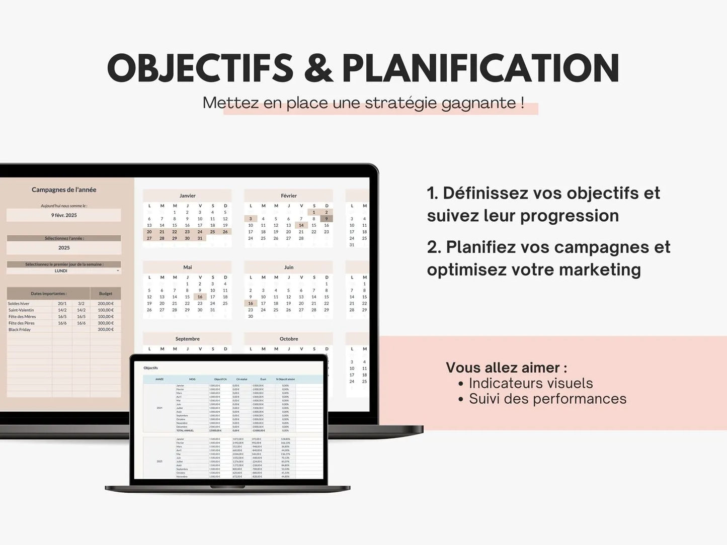 Objectifs et planification sur Google sheets
