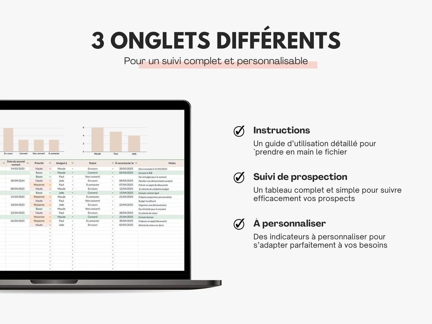 Tableau de bord prospection Google sheets