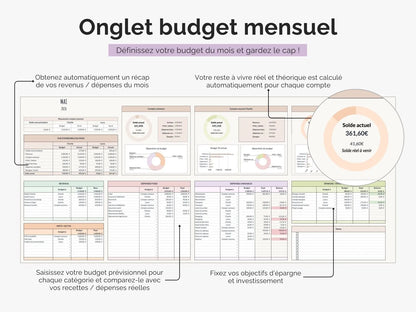 Onglet budget mensuel : définissez votre budget du mois et gardez le cap !