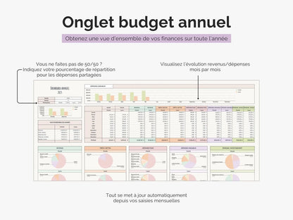 Onglet budget annuel : obtenez une vue d'ensemble de vos finances sur toute l'année