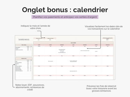Calendrier mensuel automatisé : planifiez vos paiements et anticipez vos sorties d'argent