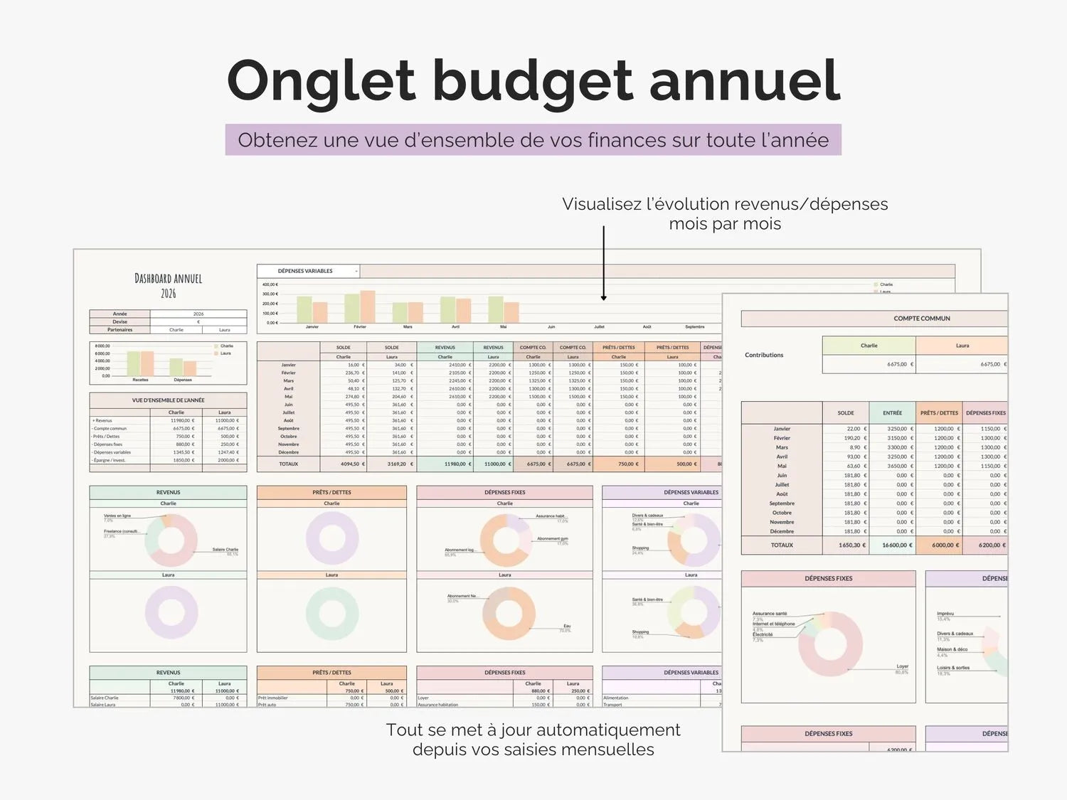 Onglet budget annuel : obtenez une vue d'ensemble de vos finances sur toute l'année 