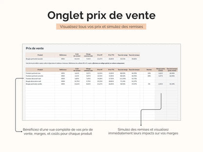 Visualisez tous vos prix de vente et simulez des remises 