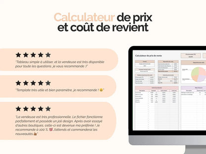 Témoignages calculateur de prix de vente Google sheets