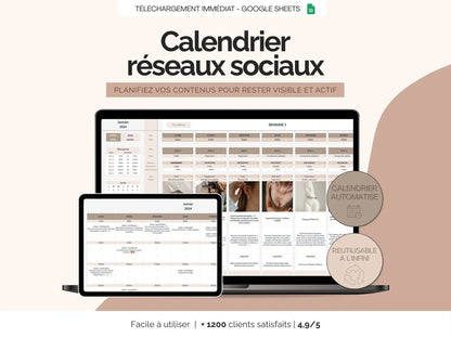 Calendrier éditorial social media | Version simplifiée