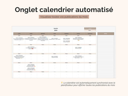 Calendrier mensuel automatisé : visualisez rapidement toutes les publications prévues pour le mois