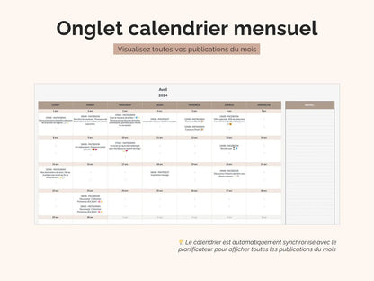 Calendrier mensuel automatisé : visualisez rapidement toutes les publications prévues pour le mois