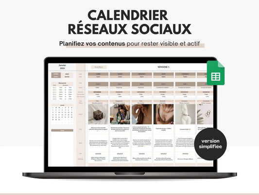 Calendrier éditorial social media Google sheets