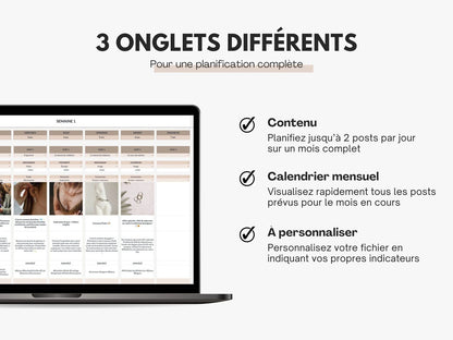 Calendrier éditorial social media Google sheets
