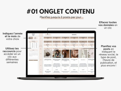 Planification de contenu calendrier éditorial social media Google sheets