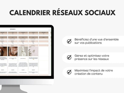 Calendrier éditorial social media Google sheets