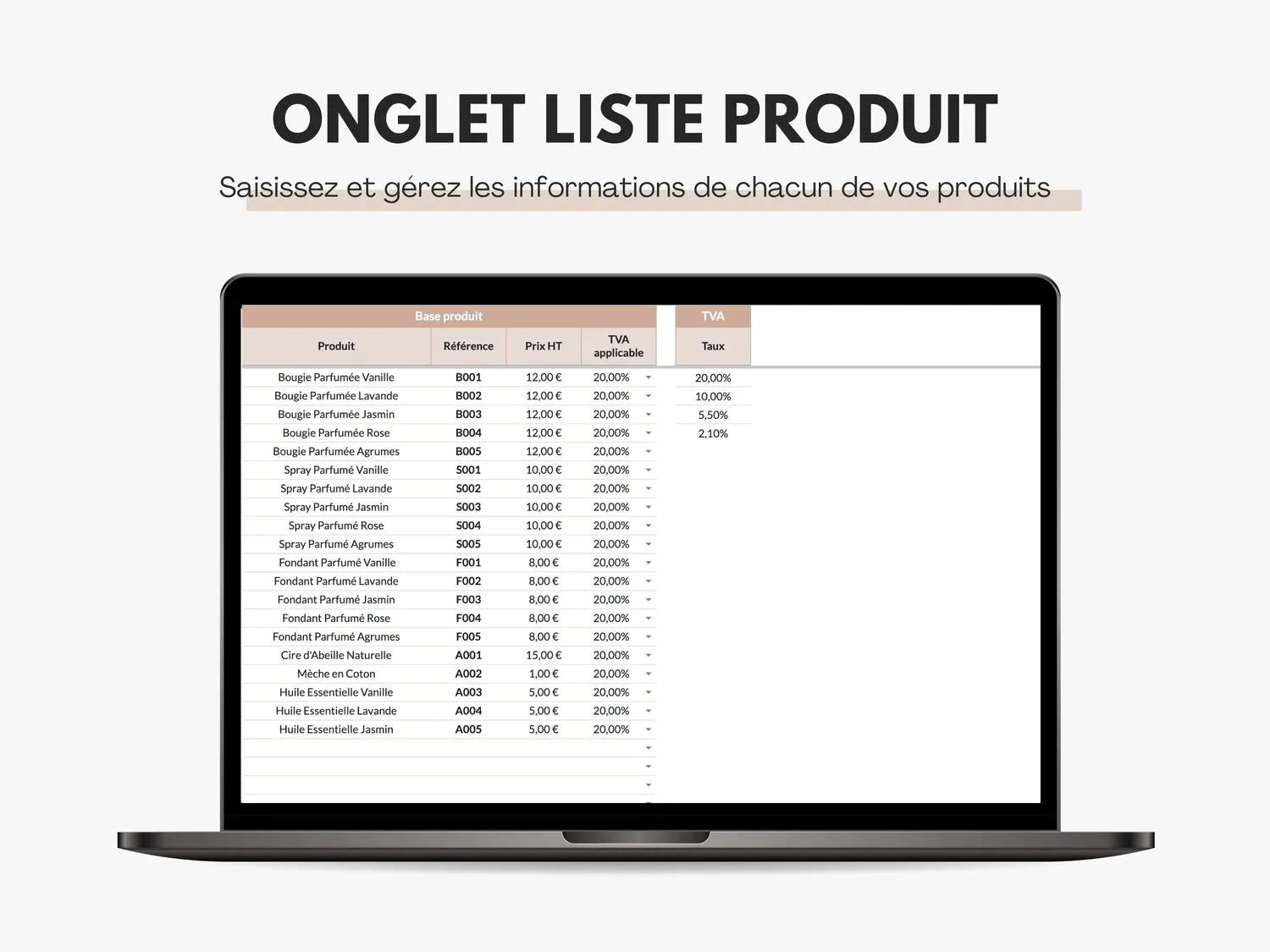 Liste des produits