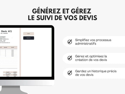 Devis pour auto entrepreneurs sur Google sheets et Excel