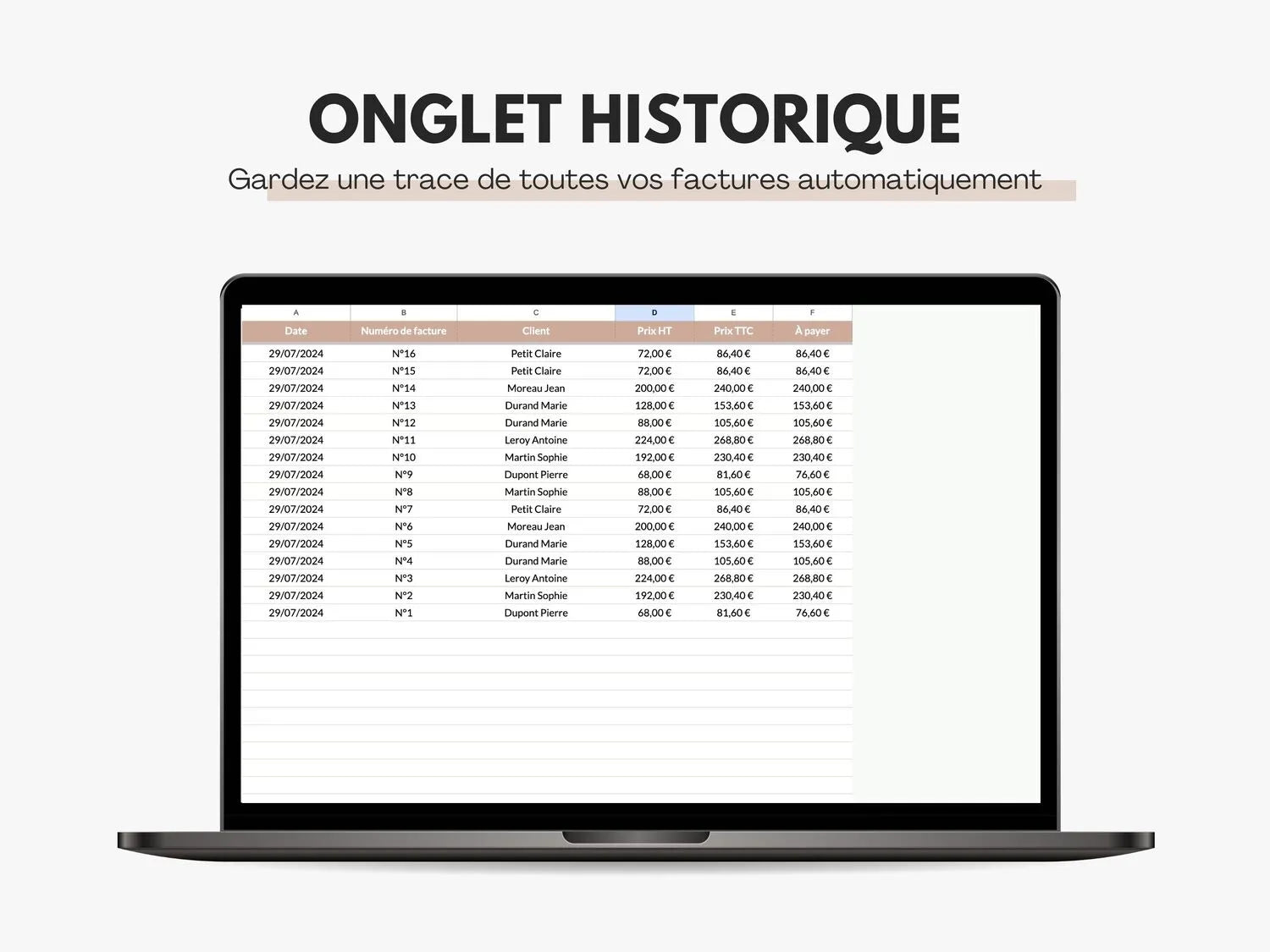 Gardez une trace de toutes vos factures