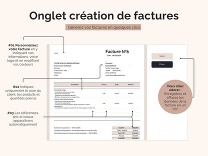 Onglet création de factures : générez vos factures en quelques clics