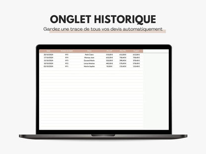 Suivi des devis Google sheets