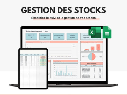 Tableau gestion des stocks sur Excel et Google sheets