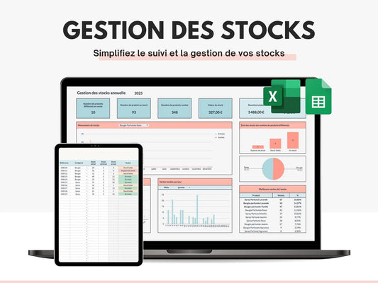 Tableau gestion des stocks sur Excel et Google sheets