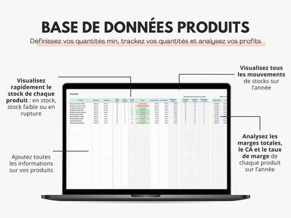 Base de données produits et stocks Google sheets