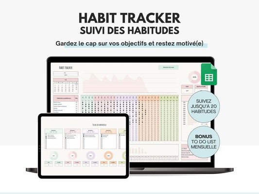 Habit tracker Google sheets - suivi des habitudes