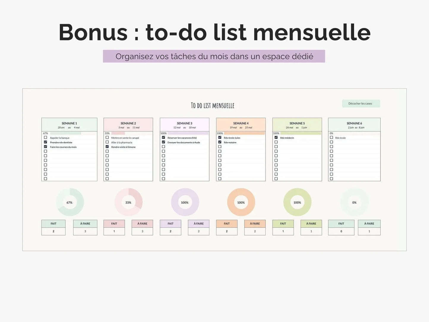 Bonus : to-do list mensuelle : Organisez vos tâches du mois dans un espace dédié