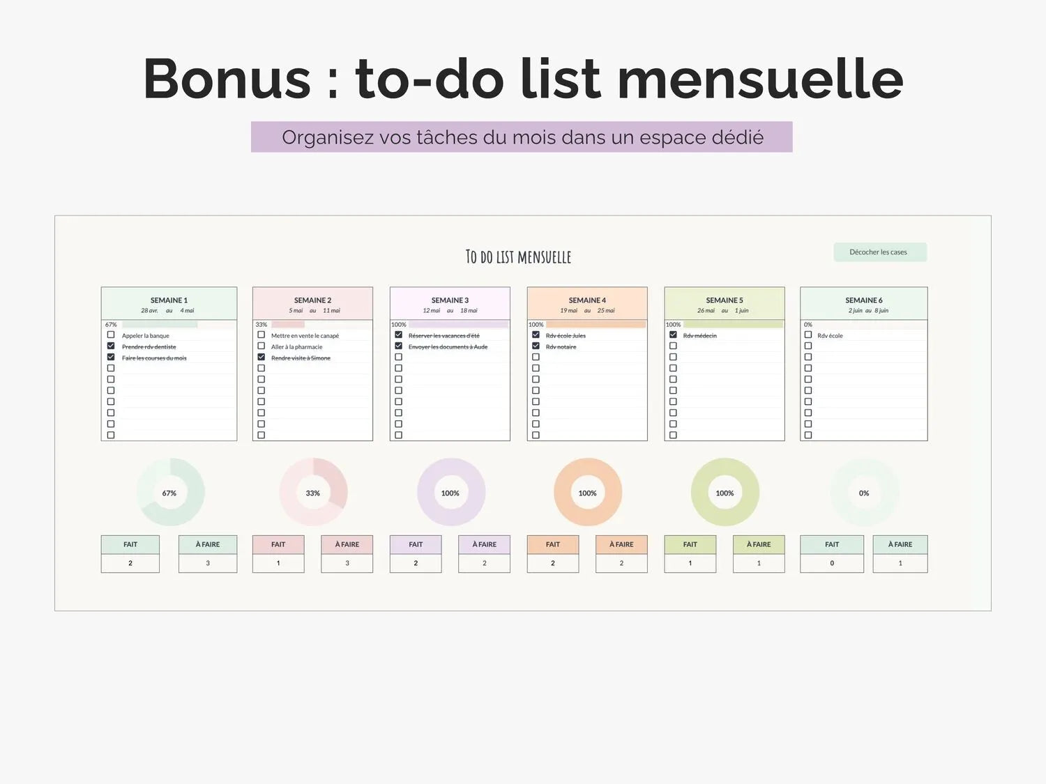 Bonus : to-do list mensuelle : Organisez vos tâches du mois dans un espace dédié