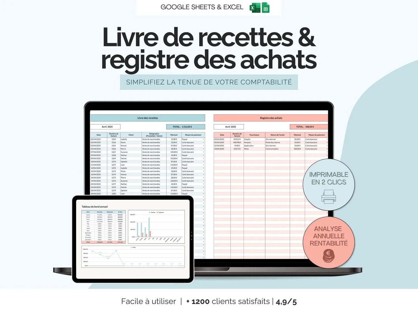 Livre des recettes auto entrepreneur