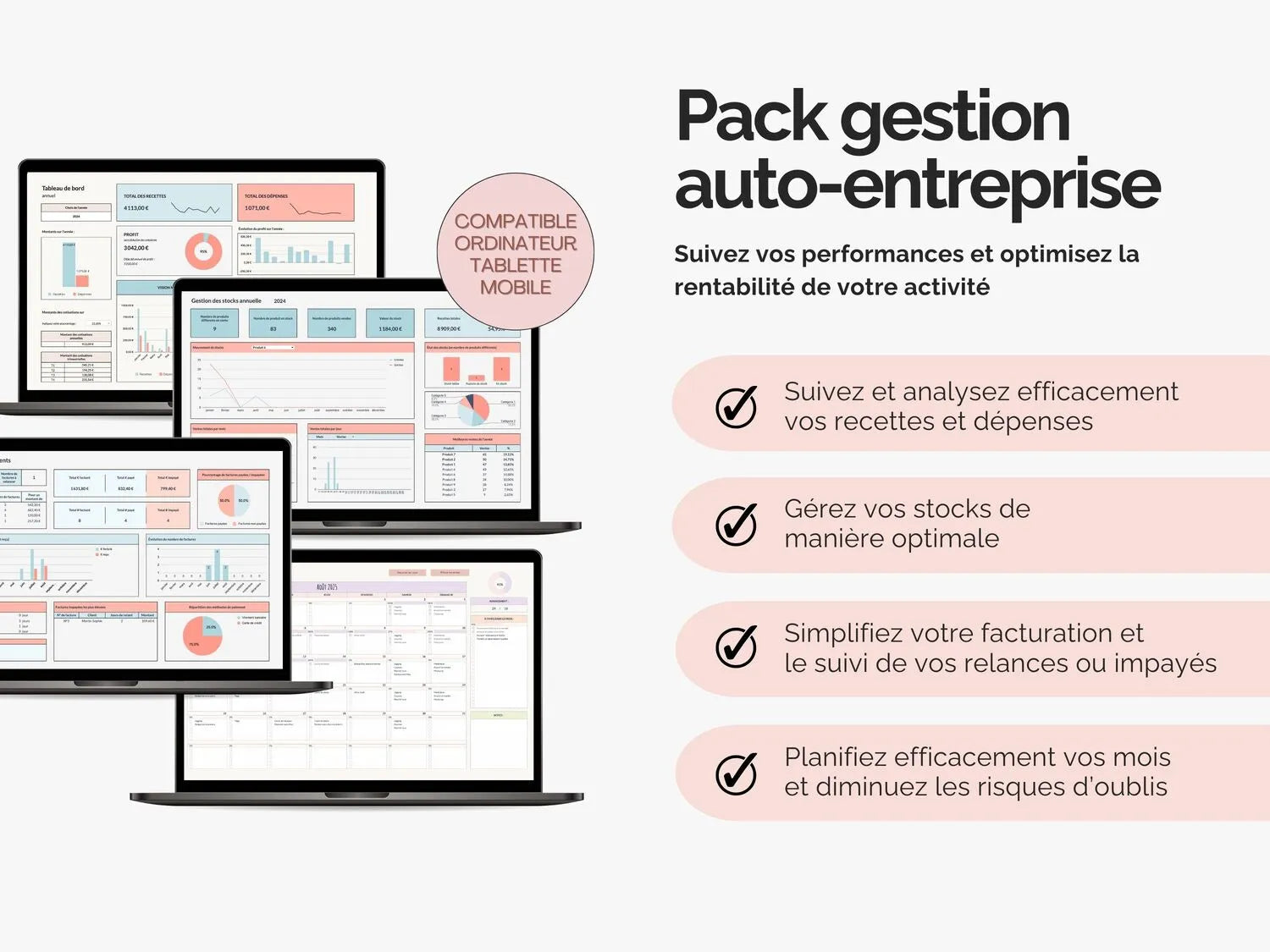 Pack gestion auto-entreprise : suivez vos performances et optimisez la rentabilité de votre activité