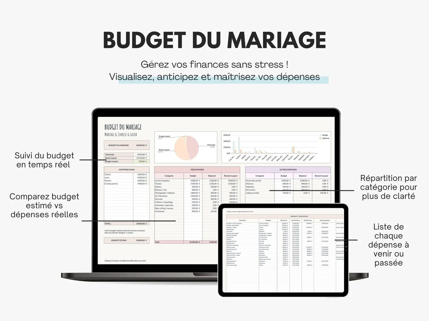 Planning mariage | Budget, tâches, prestataires, invités & plus