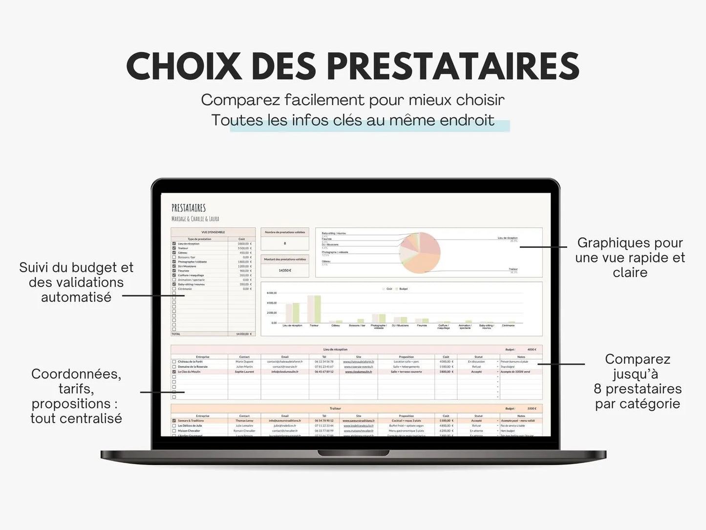 Planning mariage | Budget, tâches, prestataires, invités & plus