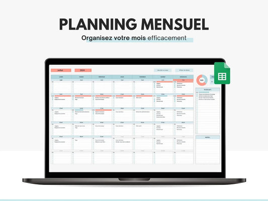 Planning et calendrier mensuel Google sheets