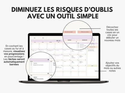 Diminuez les risques d'oublis avec un calendrier mensuel