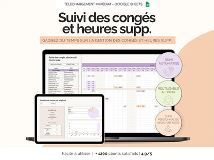 Tableau suivi de congés salariés