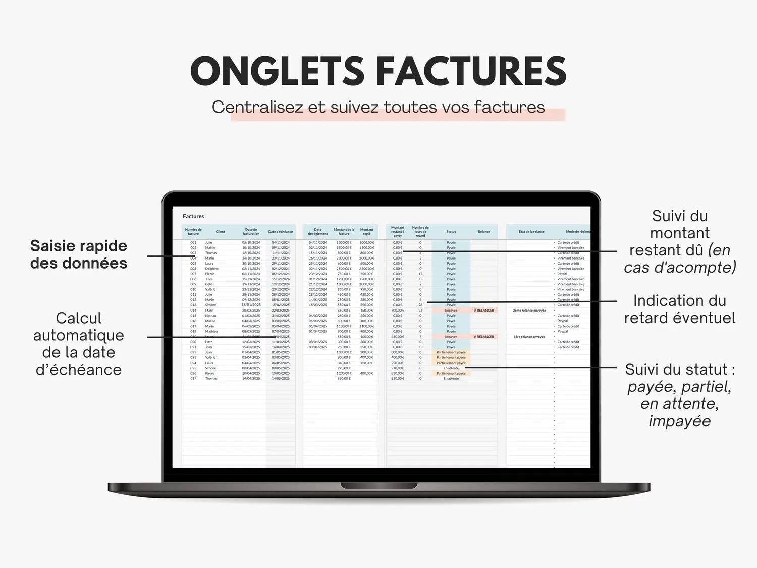 Centralisez et suivez toutes vos factures sur Excel et Google sheets
