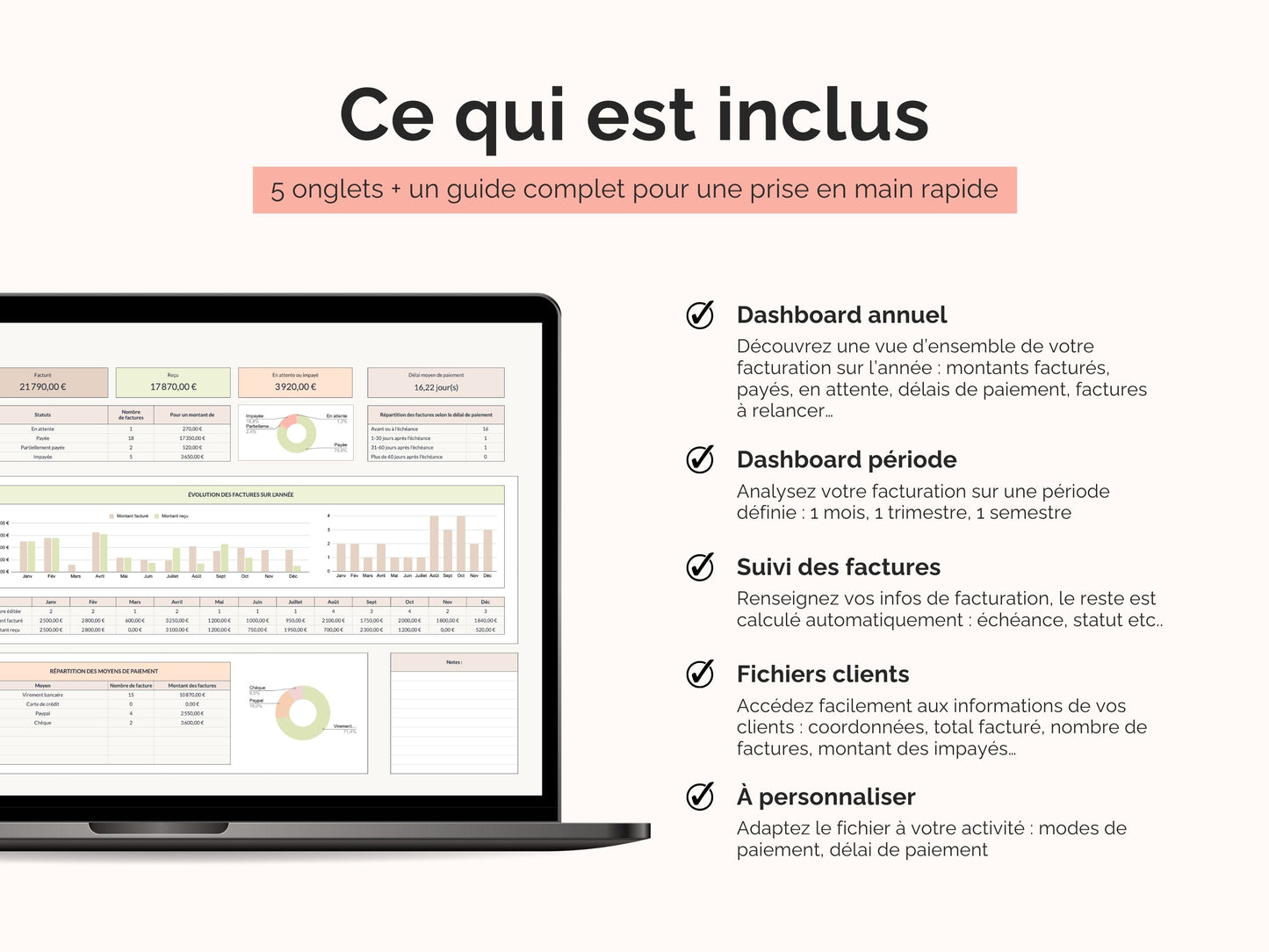 Tableau de bord gestion & suivi des factures