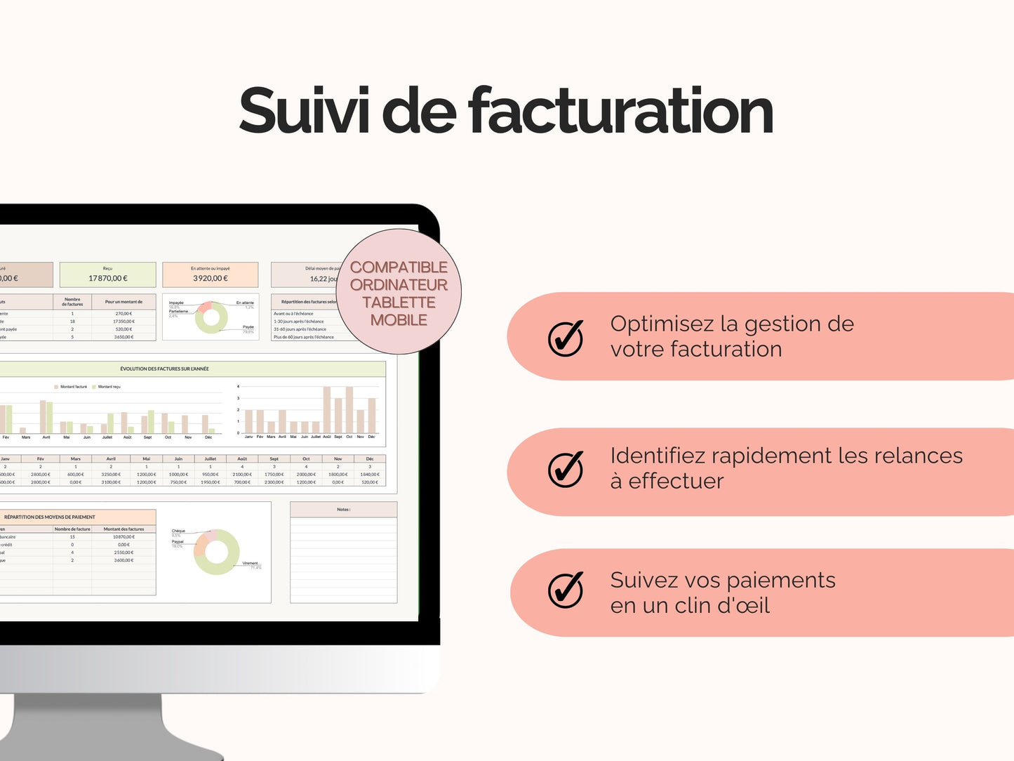 Tableau de bord gestion & suivi des factures