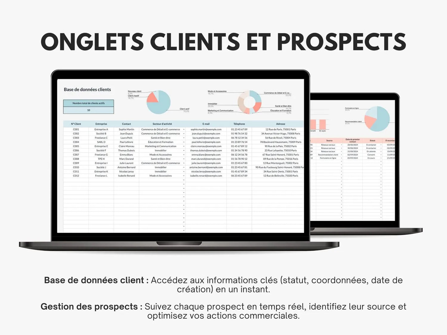 Suivi des clients et des prospects CRM Google sheets