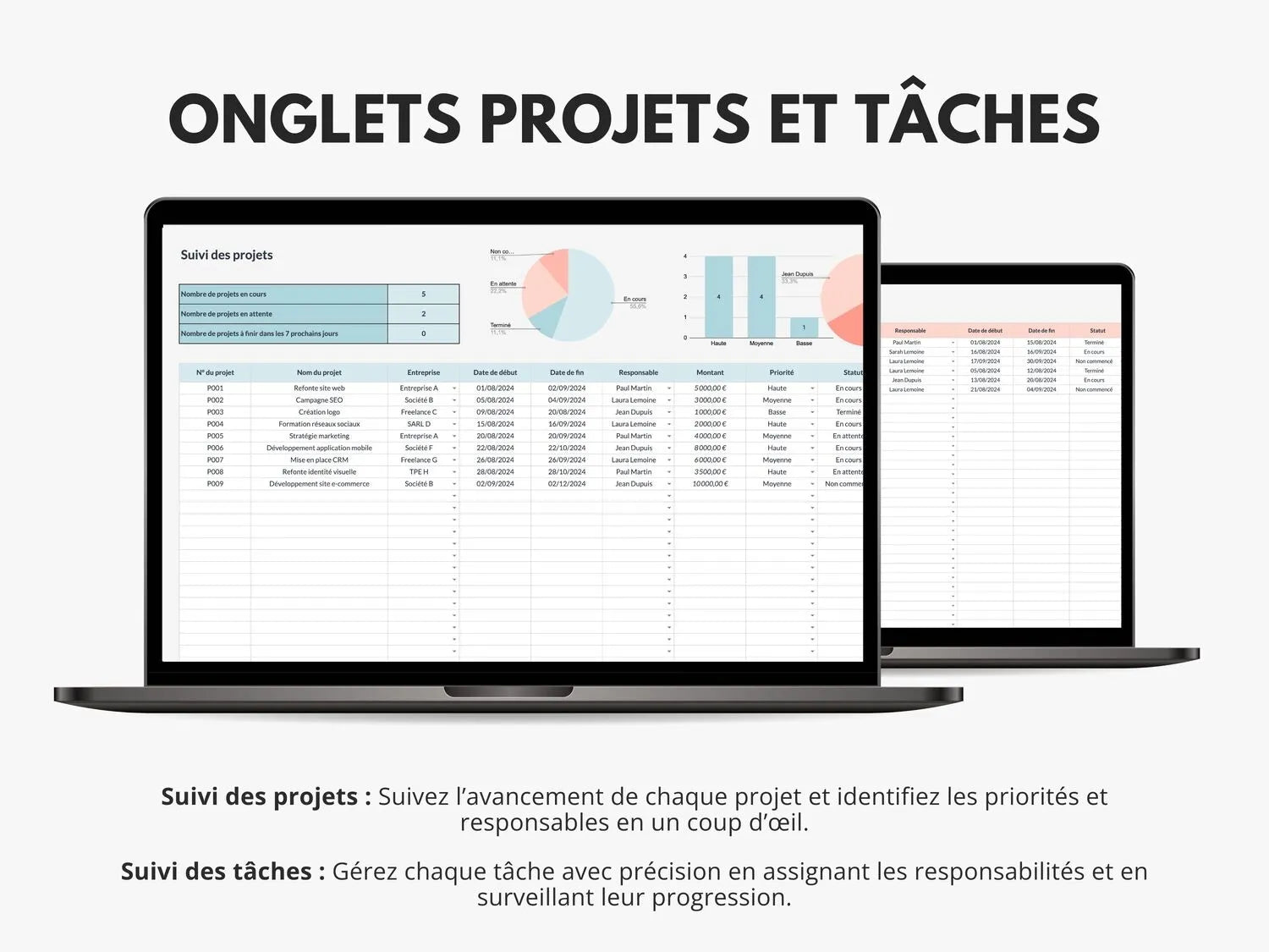 Gestion de projet et missions Google sheets