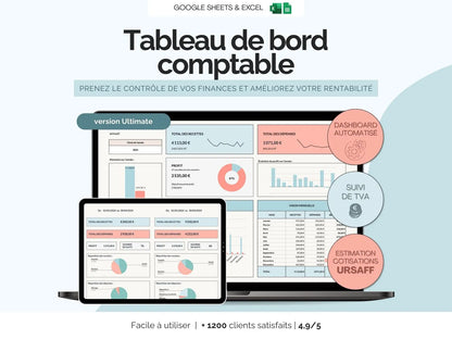 Tableau de bord comptable Ultimate | Suivi des recettes et dépenses