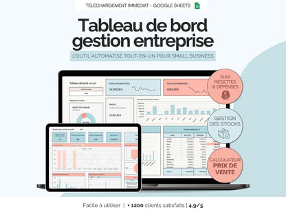 Tableau de bord gestion auto-entreprise
