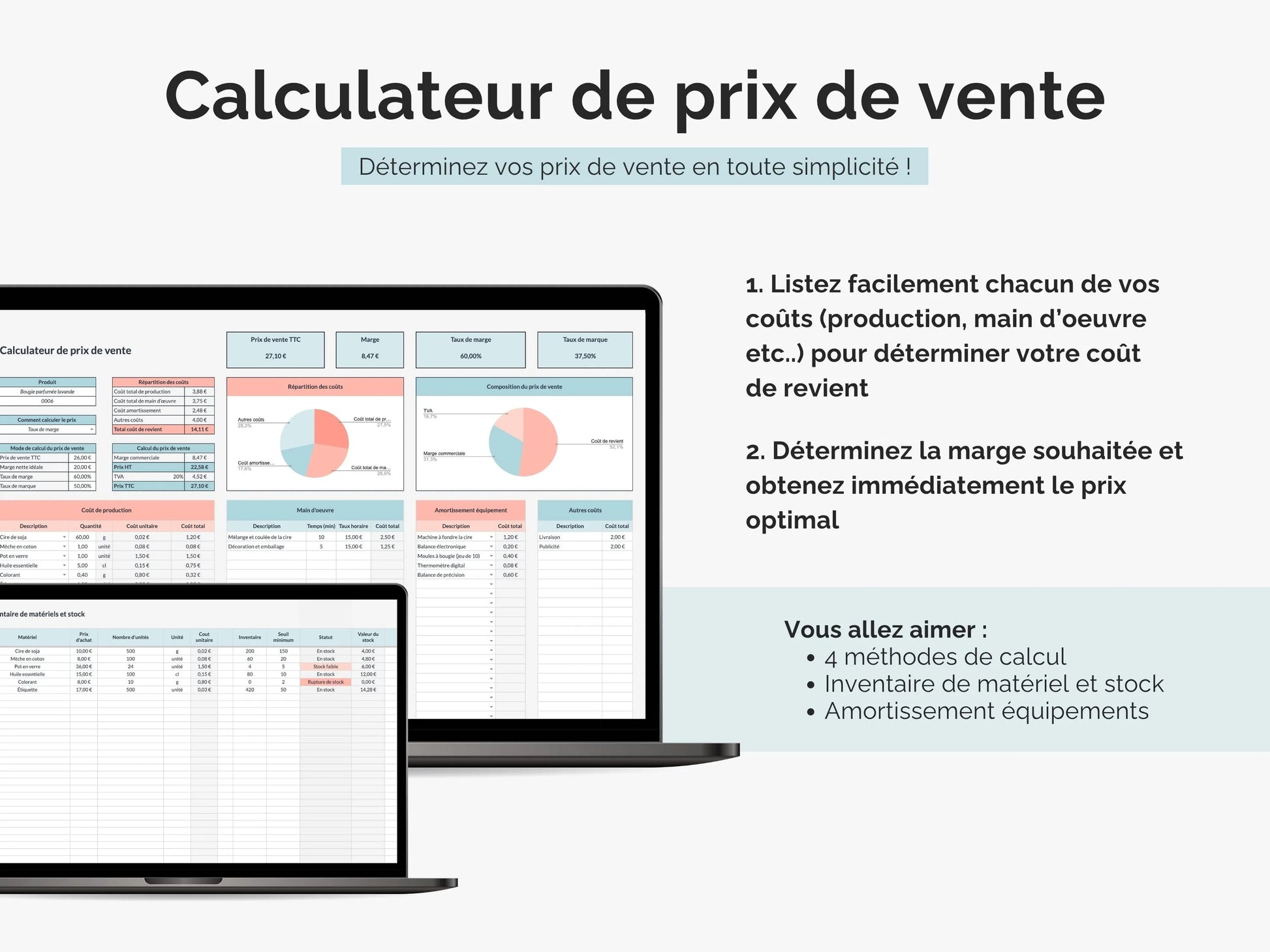 Calculateur de prix de vente : déterminez votre coût de revient et vos prix en toute simplicité !