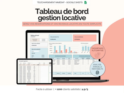 Tableau de bord gestion locative google sheets