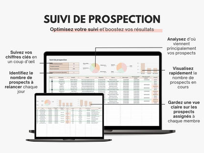 Suivi des prospects - Tableau de bord prospection Google sheets