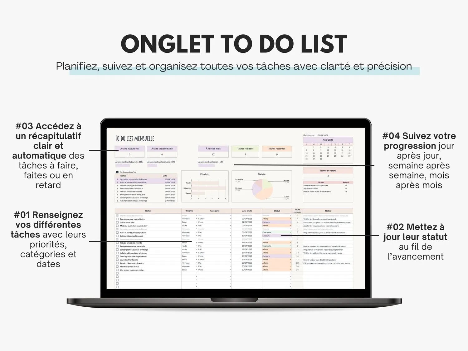 To do list mensuelle Google sheets : planifiez et organisez